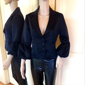 Express Bubble Sleeve Blazer/ Black/ SZ S/ 100% Polyester